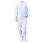 1-6364-01 無塵衣・AS199C 男女兼用ツナギ服 白 4L AS199C 4L 【AXEL
