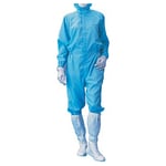 1-7866-03 無塵衣・AS199C 男女兼用ツナギ服 青 L AS199C L 【AXEL