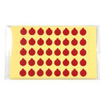 ラボ用マーキングラベル 丸型 φ9.5 赤 1袋（40枚×10シート入）　