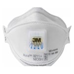 3-8036-01 N95マスク（排気弁付） 1箱（10枚入） 9211＋AURA 【AXEL