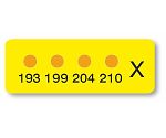 ヒートラベル（不可逆性）4点表示ミニ 1箱（10枚入）　MN-X