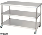 ステンレス作業台（ベタ棚2段/キャスター付）SUS430 600×750×800mm