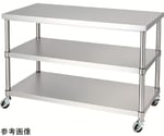 ステンレス作業台（ベタ棚2段/キャスター付）SUS430 1800×600×800mm