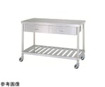 ステンレス作業台（片面引出・スノコ棚/キャスター付）SUS430 1500×900