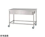 ステンレス　作業台　引き出し　キャスター付き　W１５００ｘD６００ｘＨ８００ｍｍ ステンレス作業台（片面引出・四方枠/キャスター付）SUS304 600×600