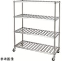 ステンレスラック（スノコ棚4段/キャスター付）SUS430 588×438×1800mm