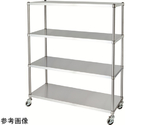 ステンレスラック（ベタ棚4段/キャスター付）SUS304 888×888×1800mm