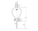 球形分液ロート　ガラスコック　５００mL　3700-500