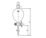 球形分液ロート　ＰＴＦＥコック　５００mL　3702-500