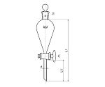 スキーブ形分液ロート　ガラスコック　１００mL　3708-100