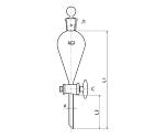 スキーブ形分液ロート　ガラスコック　３０００mL　3708-3000