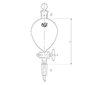球形摺付分液ロート　ガラスコック　１００mL　3716-100-3L