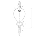 球形摺付分液ロート　ガラスコック　２００mL　3716-200-3L