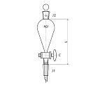 スキーブ形摺付分液ロート　ガラスコック　３００mL　3720-300-4L