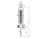 円筒形滴下ロート　ＰＴＦＥコック　２００mL　3730-200