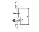 セミ・ミクロ　円筒形摺付分液ロート　ＰＴＦＥコック　１０mL　3734-10-1M