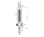 円筒形摺付滴下ロート　ＰＴＦＥコック　５００mL　3738-500-4L