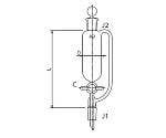 セミ・ミクロ　平衡形分液ロート　ＰＴＦＥコック　１０mL　3742-10-1M