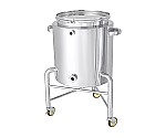 底部勾配型ステンレスジャケット容器 バンドタイプ 脚付 L型シリコンパッキン付 100L　KTT-CTL-J-L-47H