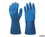 塩化ビニール手袋 まとめ買い 簡易包装耐油ロングビニローブ 1Pk（袋）10双 ブルー Lサイズ　NO660-L10P