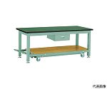 重荷重作業台移動式（3000kg）TWC型 1800X900XH740 1段引出付 グリーン色　RTWC-1809F1