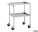 61-3103-78 ステンレスワゴン 2段 自在キャスター付き 間口750mm 奥行