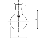 セミ・ミクロ平底フラスコ　50mL　19/22　3106-050-3M