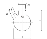 二ツ口セミ・ミクロフラスコ　50mL　15/20・15/20　3108-050-1M1M