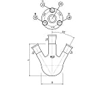 四ツ口フラスコ　100mL　24/40・19/38　3112-100-4L3L