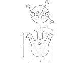三ツ口蒸留フラスコ　500mL　50/30・15/25　3190-500-J1L
