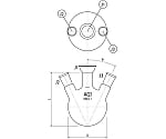 三ツ口蒸留フラスコ　5000mL　50/30・24/40　3190-5-J4L