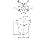 四ツ口蒸留フラスコ　5000mL　50/30・29/42　3192-5-J5L