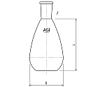 平底ナスフラスコ　50mL　15/25　3204-050-1L