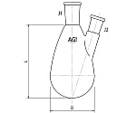 ニッ口ナスフラスコ　50mL　19/38・15/35　3210-050-3L2L