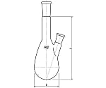 枝付ケルダールフラスコ　500mL　24/40・15/35　3214-500-4L2L