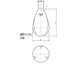 粉体攪拌用ロータリーナスフラスコ　50mL　24/40　3216-050V-4L