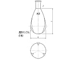 粉体攪拌用ロータリーナスフラスコ　100mL　24/40　3216-100V-4L