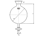 ドレン付ロータリー受フラスコ　1000mL　35/20　3220-1000-G