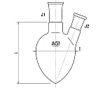 ニッ口梨フラスコ　100mL　24/40・15/25　3232-100-4L1L