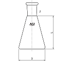 三角フラスコ　50mL　24/40　3250-050-4L