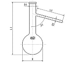 リム付枝付フラスコ　100mL　3320-100