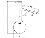 リム付枝付フラスコ　1000mL　3320-1000