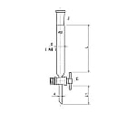 ジョイント付クロマトカラム(コック付) PTFEコック　3814-15/500-3L