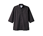 調理シャツ 男女兼用 7分袖 黒　2-235 S