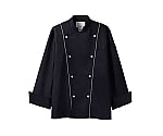 コックコート 兼用 長袖 黒／グレー　6-907 L