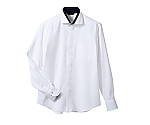 シャツ 男女兼用 長袖 白ネイビー　BF2601-2 L