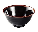 メラミン和食器 長次郎窯 羽反り丼 AN-59 小 B内黒　2428720
