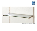 アンティークゴールド ガラス棚セット インハングタイプ 8mm厚 W120cm D35cm　61-36-21-2