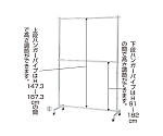 重量用2段ハンガーラック　スタンダード W120cmタイプ クローム　61-654-40-3