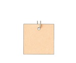 パック再生紙さげ札（生成糸付き） 3×3cm クリーム 1セット（500枚入）　61-240-3-3